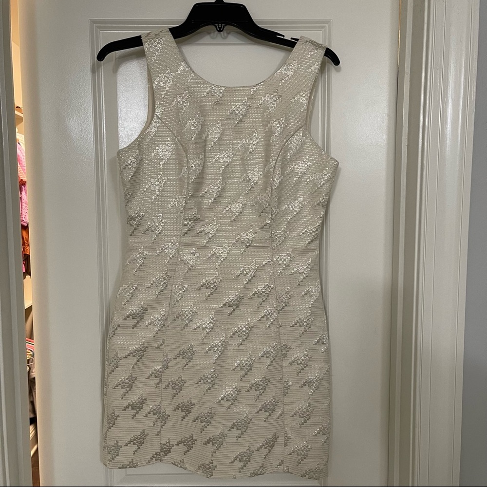 Fabrik Cream Dress with Metallic Accents